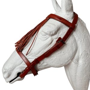 Cabezada vaquera alomada IS con hebilla de fragua inoxidable premium